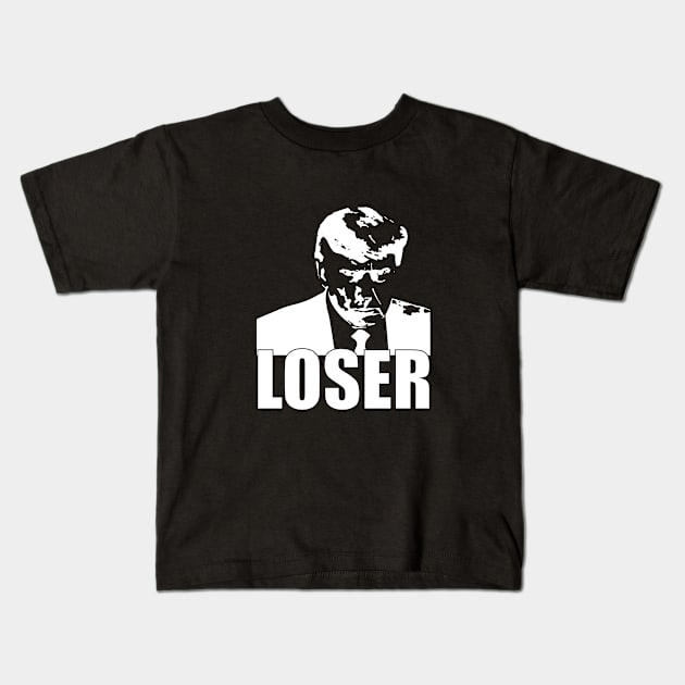 Trump is a loser (white) Kids T-Shirt by NickiPostsStuff